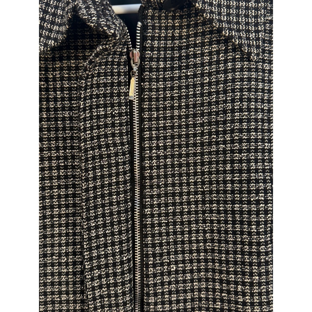 Pendleton Vintage Knockabouts Jacket Womens 10 Black White Wool Zip Micro-check - Picture 6 of 11